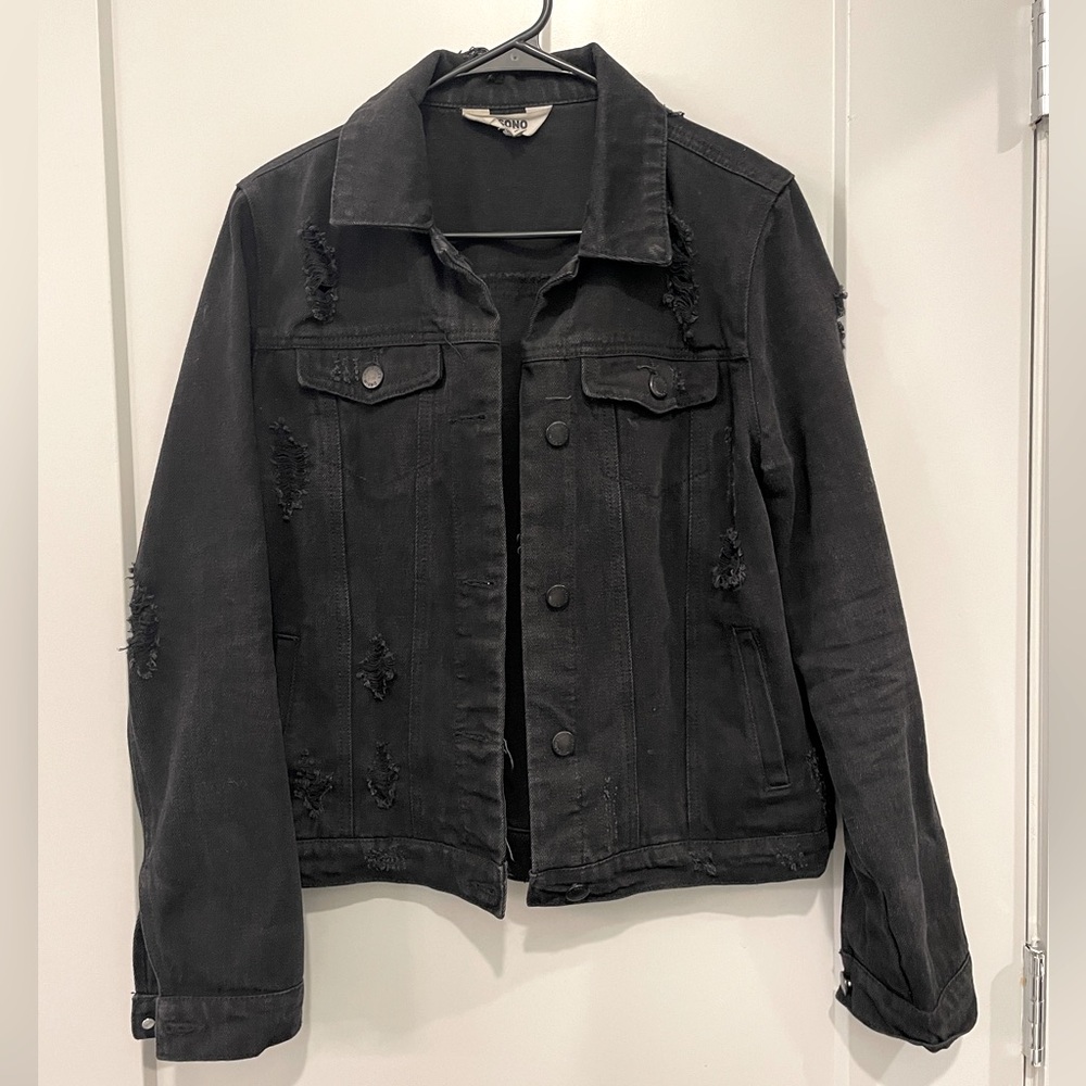 SZ Large Black Denim Jacket